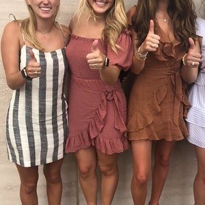 Ruffled Off-The-Shoulder Wrap Dress